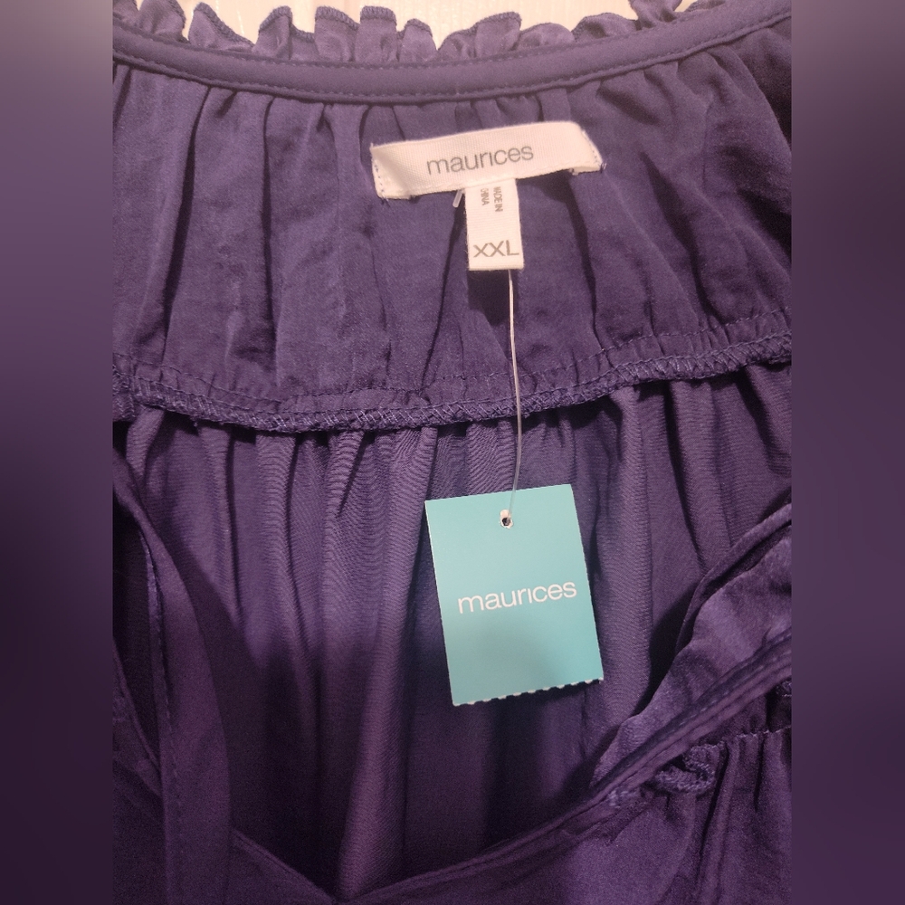 Maurice's Purple Ruffled Top - Picture 4 of 12